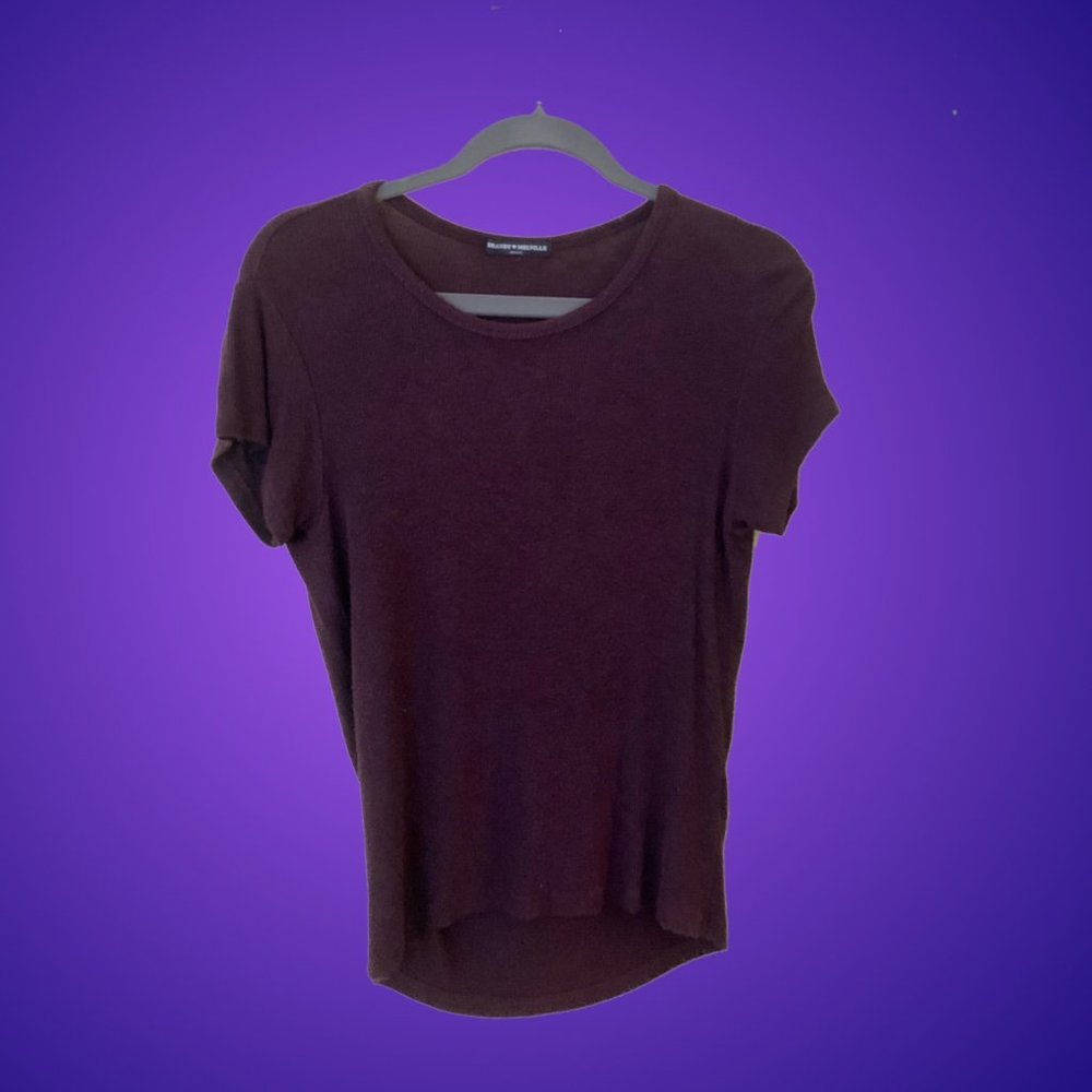 Brandy Melville Ribbed Burgundy Top